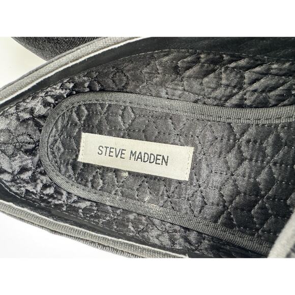 Steve Madden Men’s Leonardo Embroidered Crown Loafers Size 10 Black Velvet Shoes - Picture 6 of 13
